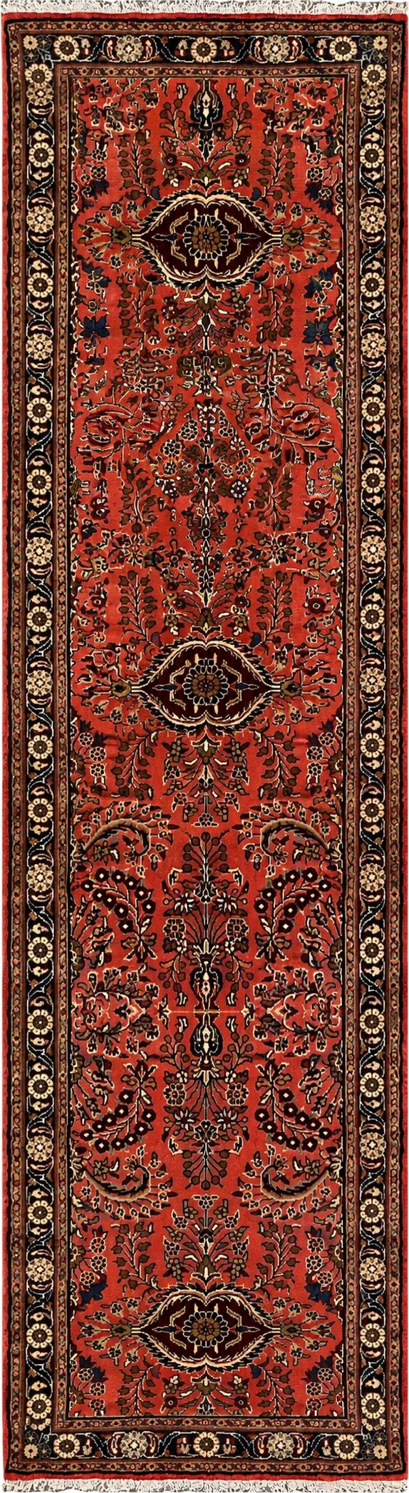 27308-Sarough Hand-Knotted/Handmade Persian Rug/Carpet Traditional Authentic/ Size:  9'10"x 2'8"/300cm x 82cm – photo 1
