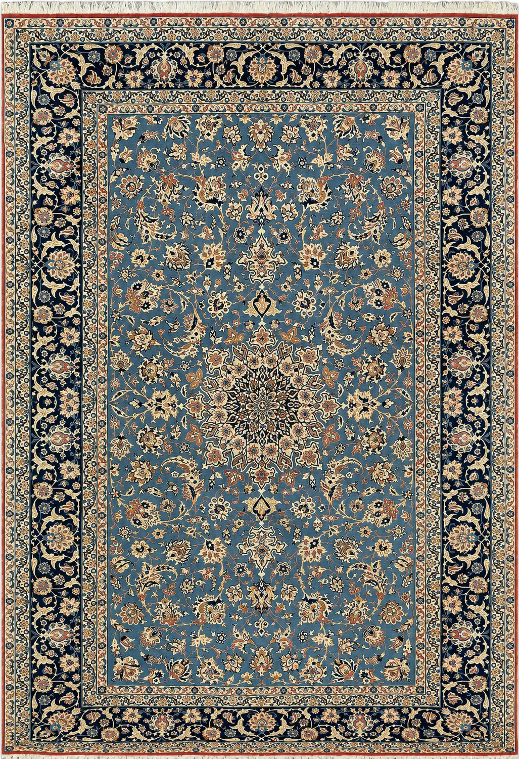 27972- Isfahan Persian Hand-Knotted Authentic/Traditional Carpet/Rug/ Size: 11'6" x 6'9"/351cm x 206cm – photo 1