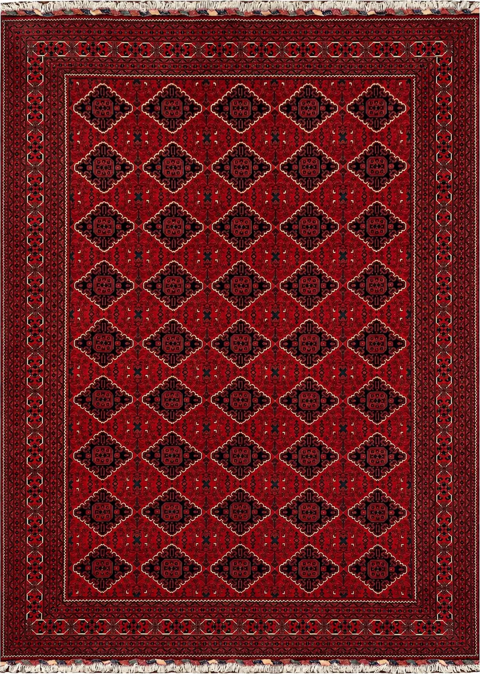 27928 -Royal Khal Mohammad Hand-Knotted/Handmade Afghan Rug/Carpet Traditional Authentic/Size: 13'8" x 9'9" / 417cm x 297cm – photo 1