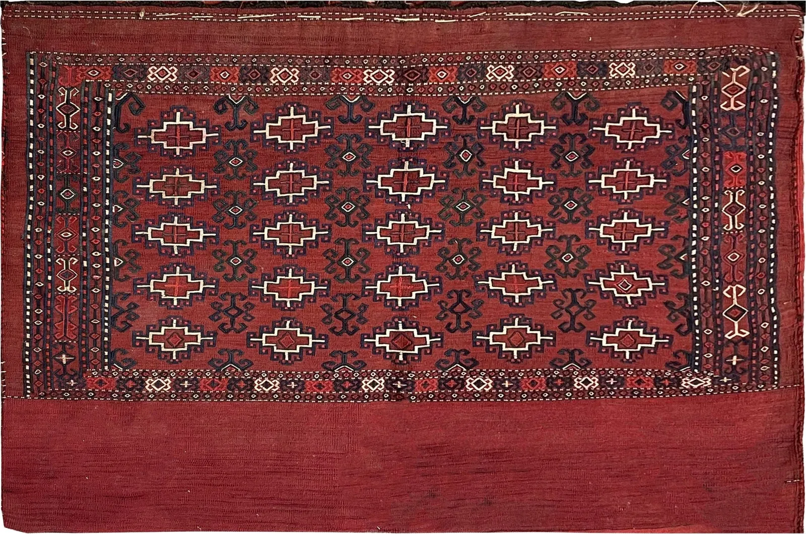 15110-Turkmen Sumac Bag Hand-Knotted/Handmade Persian Rug/Carpet Tribal/Nomadic Authentic/ Size: 3'9" x 2'6"/114cm x 76cm – photo 1
