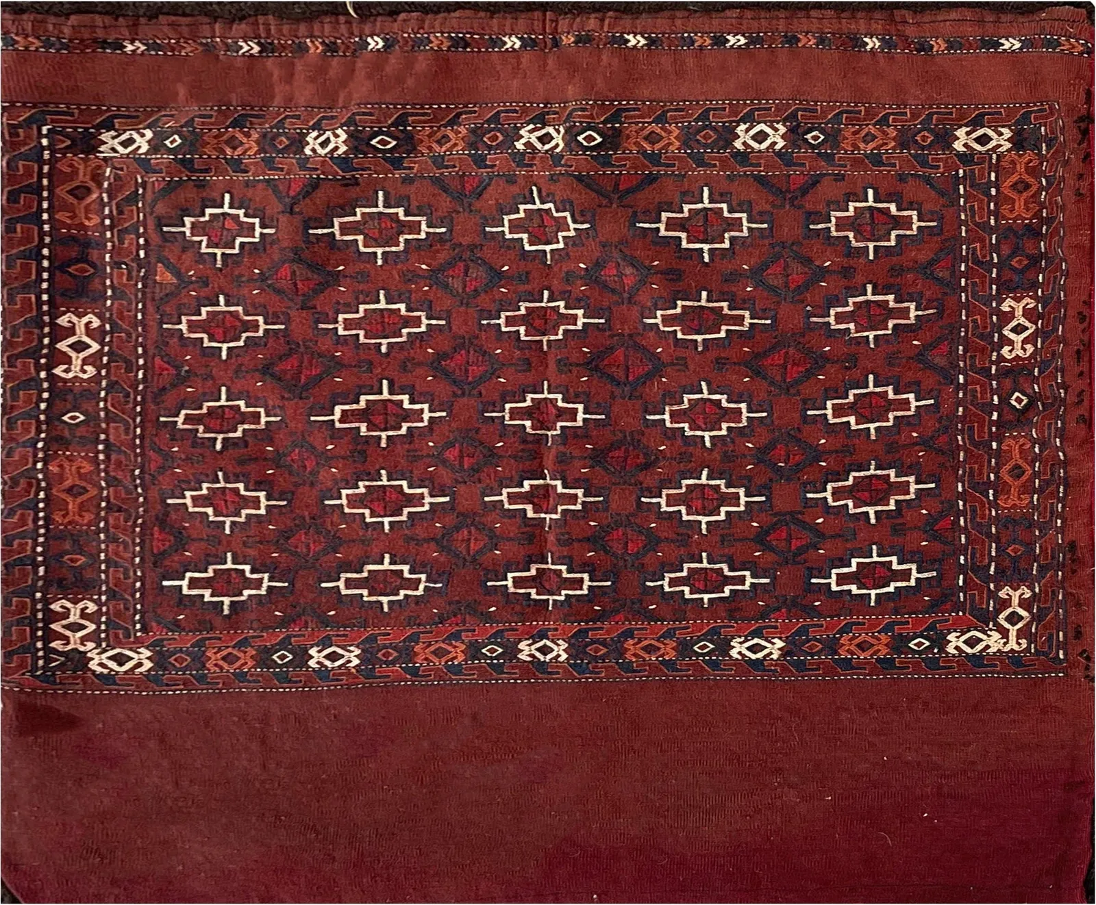 15116-Turkeman Sumac Bag Hand-Knotted/Handmade Persian Rug/Carpet Tribal/Nomadic Authentic/ Size: 3'6" x 2'10"/ 107cm x 87cm – photo 1