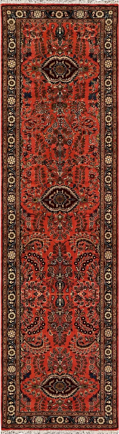 27308-Sarough Hand-Knotted/Handmade Persian Rug/Carpet Traditional Authentic/ Size:  9'10"x 2'8"/300cm x 82cm 9′10″ × 2′8″ · 300 × 82 cm