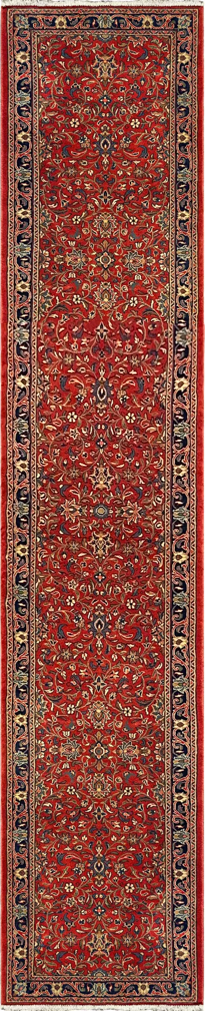 27231-Sarough Hand-Knotted/Handmade Persian Rug/Carpet Traditional Authentic/ Size: 13'3"x 2'7"/405cm x 80cm 13′3″ × 2′7″ · 405 × 80 cm