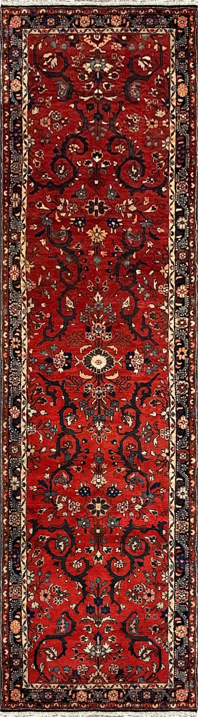 27310-Sarough Hand-Knotted/Handmade Persian Rug/Carpet Traditional Authentic/ Size:  10'8"x 2'9"/325cm x 84cm 10′8″ × 2′9″ · 325 × 84 cm