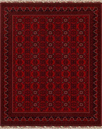 27929 -Royal Khal Mohammad Hand-Knotted/Handmade Afghan Rug/Carpet Traditional Authentic/Size: 12'7" x 10'0" / 384cm x 305cm 12′7″ × 10′0″ · 384 × 305 cm