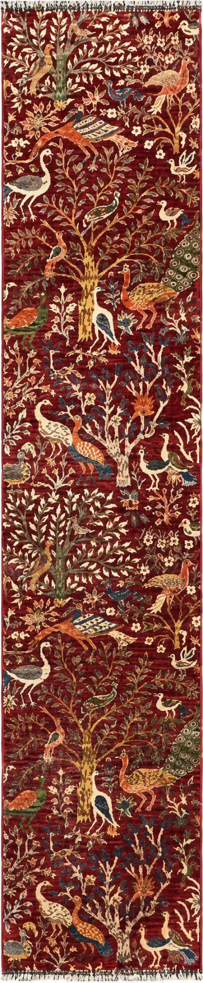 27827-Chobi Ziegler Handmade/Hand-knotted Afghan Rug/Carpet Tribal/Nomadic Authentic/ Size: 12'9" x 2'7" / 289cm x 79cm 12′9″ × 2′7″ · 289 × 79 cm