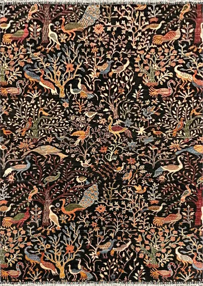 27816-Chobi Ziegler Handmade/Hand-knotted Afghan Rug/Carpet Tribal/Nomadic Authentic/ Size: 9'7" x 6'8" / 292cm x 203cm 9′7″ × 6′8″ · 292 × 203 cm