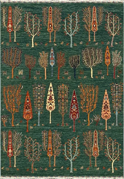 27794-Chobi Ziegler Handmade/Hand-knotted Afghan Rug/Carpet Tribal/Nomadic Authentic/ Size:  9'8" x 6'9" / 295cm x 206cm 9′8″ × 6′9″ · 295 × 206 cm