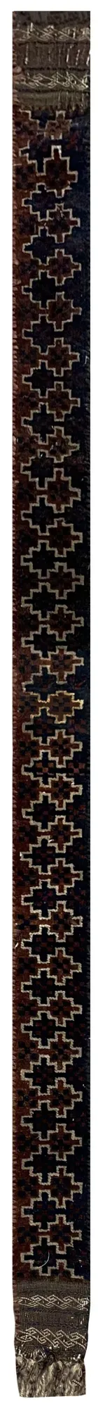 15144-Balutch Tent Band Hand-Knotted/Handmade Persian Rug/Carpet Tribal/Nomadic Authentic/ Size: 4'9" x 4"/ 145cm x 10cm 4′9″ × 0′4″ · 145 × 10 cm