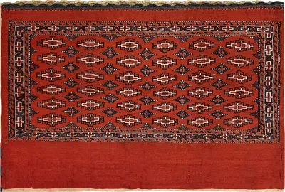 15153-Turkmen Sumac Bag Hand-Knotted/Handmade Persian Rug/Carpet Tribal/Nomadic Authentic/ Size: 4'0" x 2'8"/ 122cm x 81cm 4′0″ × 2′8″ · 122 × 81 cm